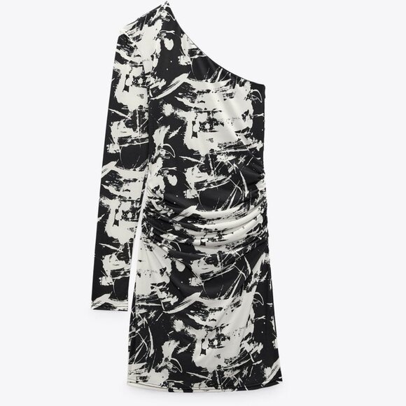 BRAND NEW ZARA PRINTED ASYMMETRIC DRESS - Picture 5 of 6